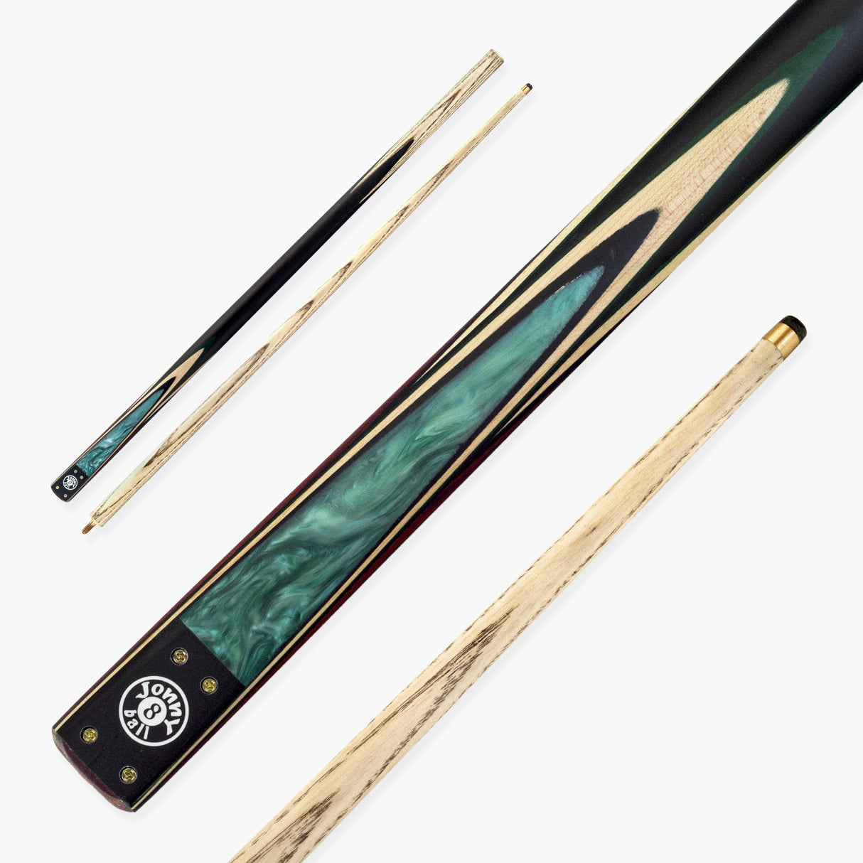 Jonny 8 Ball Marble 57 Inch 2 Piece Matching Ash Snooker Pool Cue with 9mm Tip