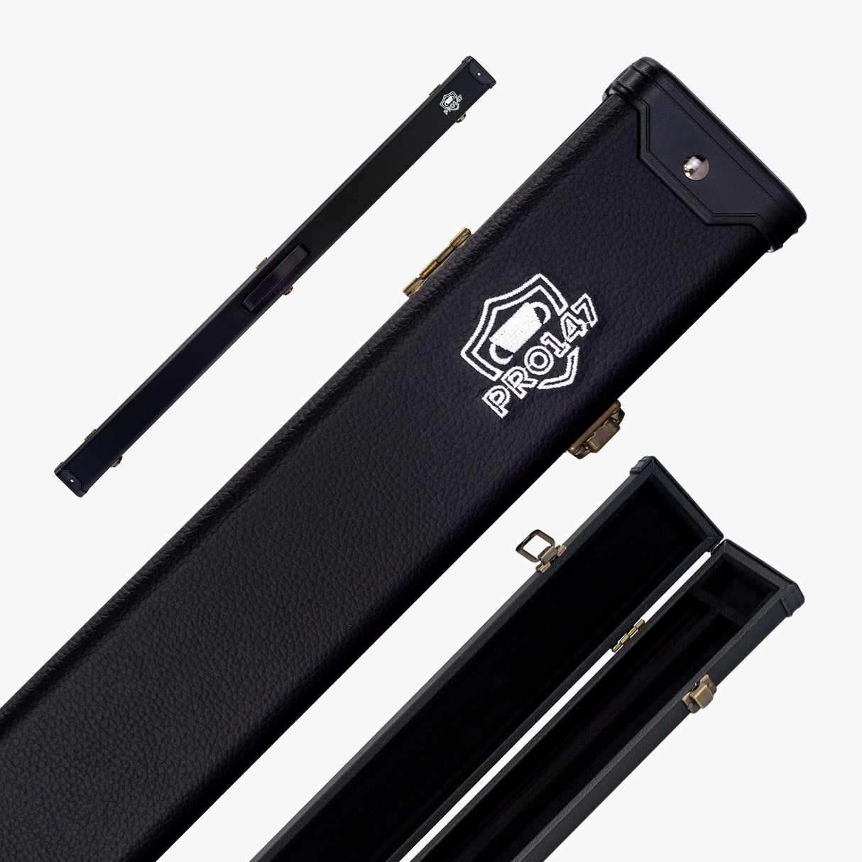 PRO147 3/4 Deluxe Black Snooker and Pool Case with Plastic Ends – Holds 1 x ¾ Joint Cue + Extensions PRO147