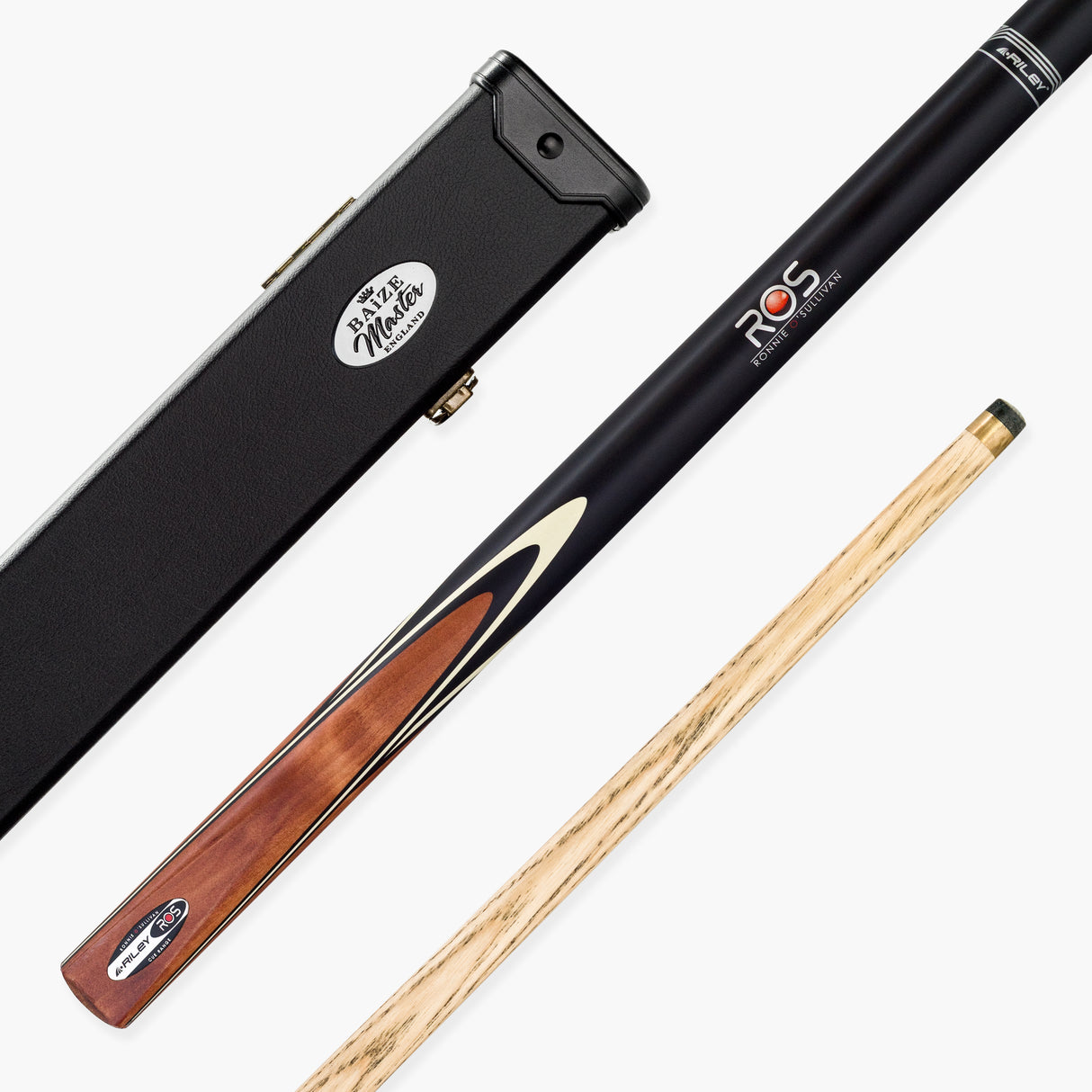 Riley Ronnie O’Sullivan Endorsed Limited Edition 2 Piece Ash Snooker and English Pool Cue and Case Set 9.5mm Tip - EL-05E