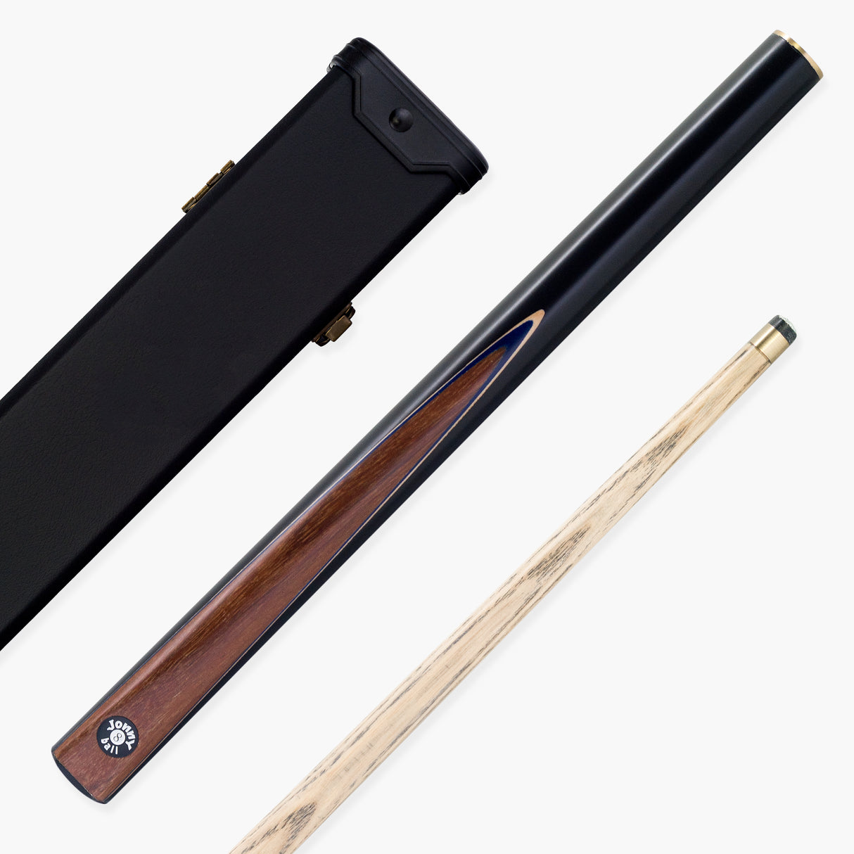 Jonny 8 Ball 3/4 Blue Thunder Traditional English 8 Ball Pool Cue and Case Set 8.8mm Tip