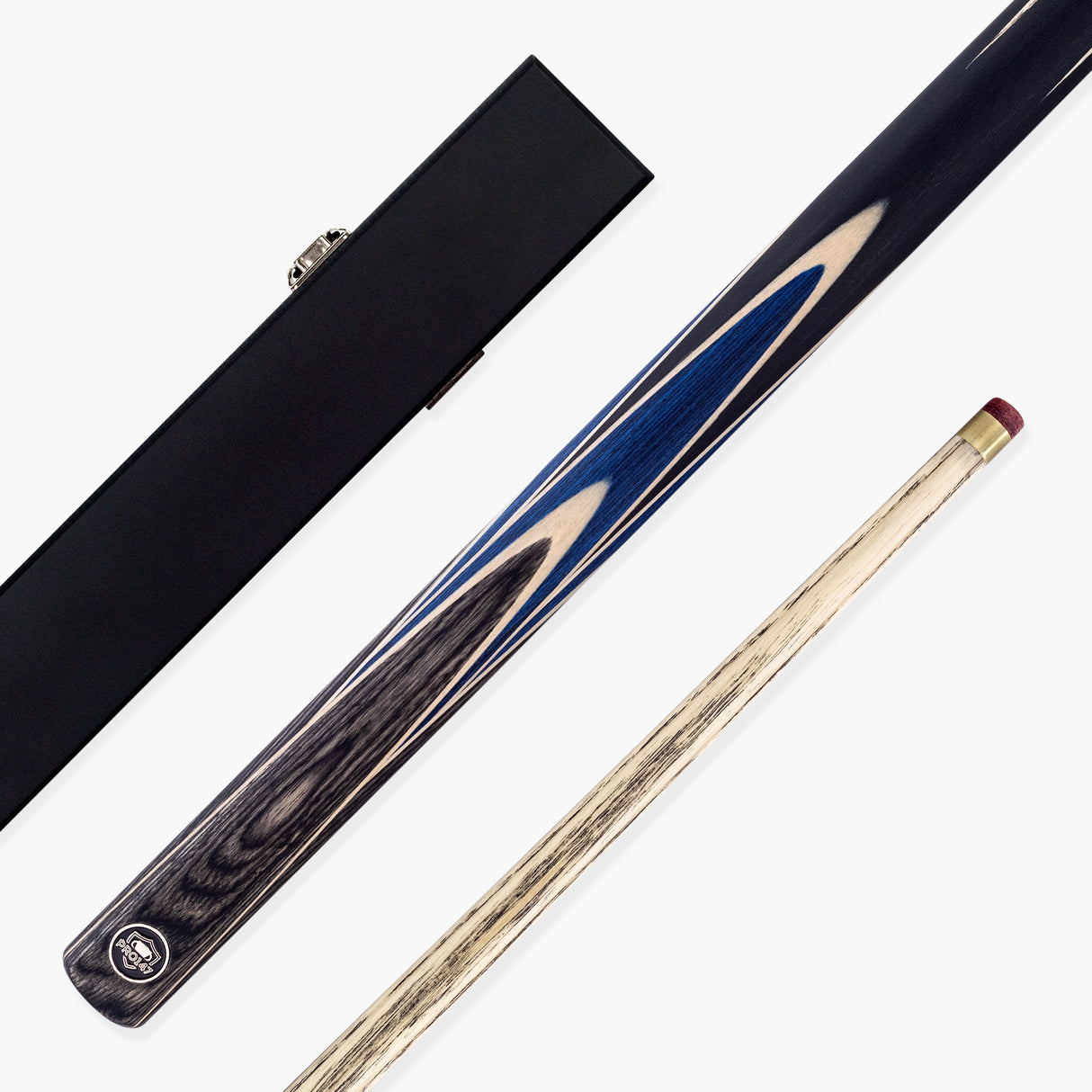 PRO147 Vortex 2 Piece 57 Inch Snooker and English Pool Cue and Case Set with 9.5mm Red Layered Tip