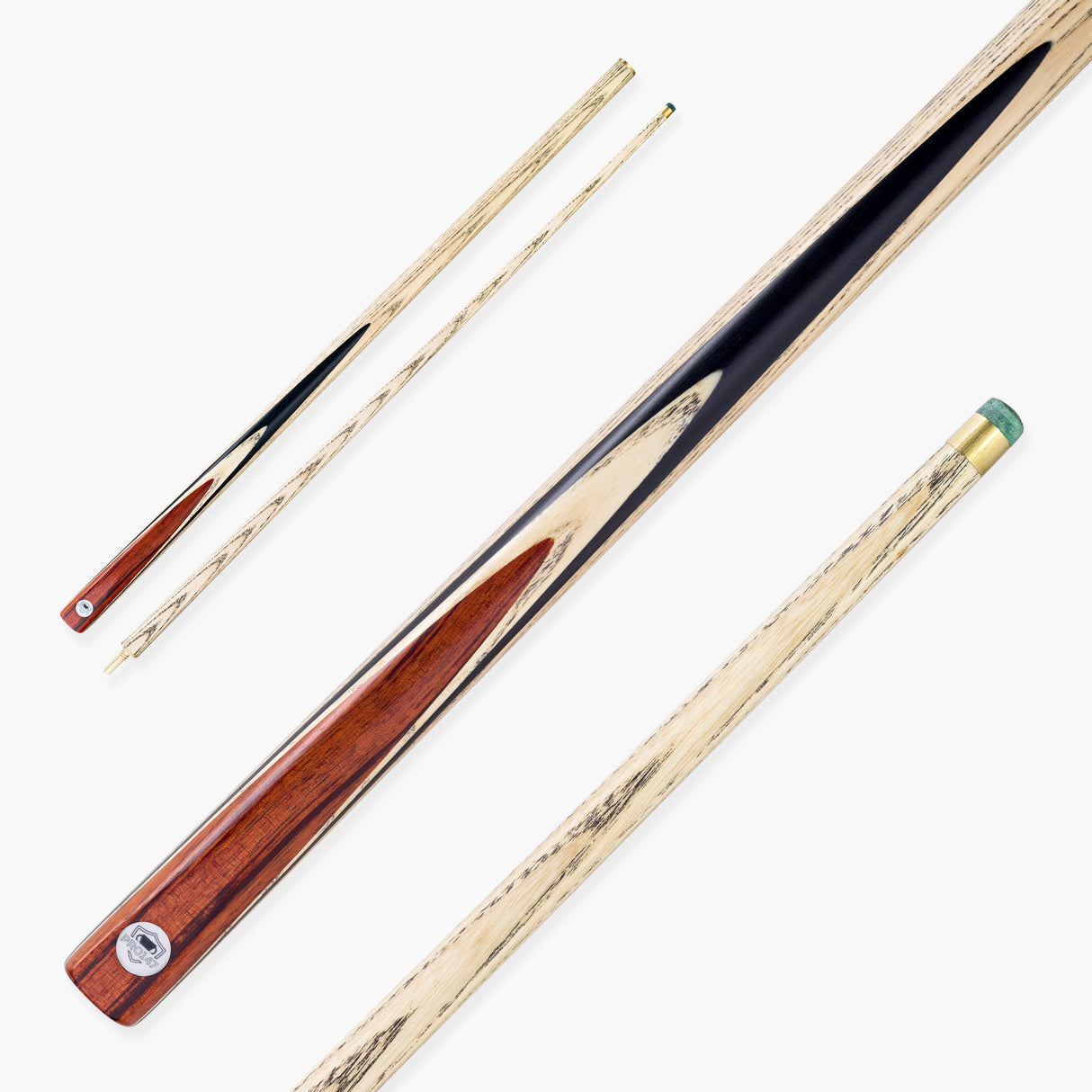 PRO147 Pro Match Rosewood 2 Piece Snooker and Pool Cue 9.5mm Green Layered Tip