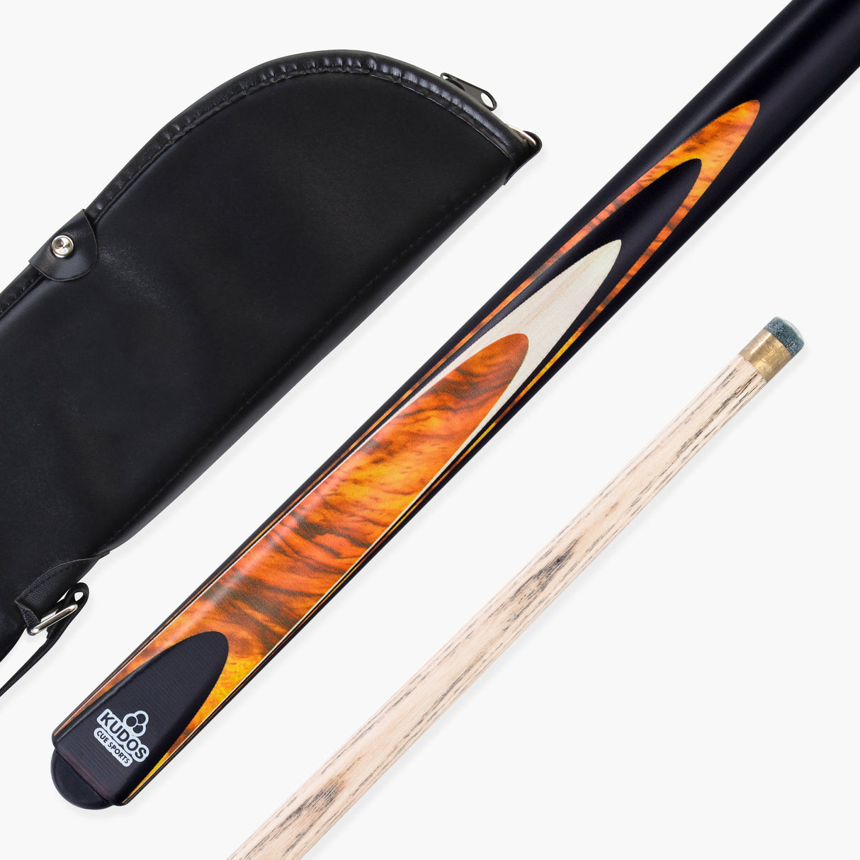 Kudos Bullet 2 Piece Centre Joint Ash Snooker Pool Cue and Case Set with 9.5mm Tip