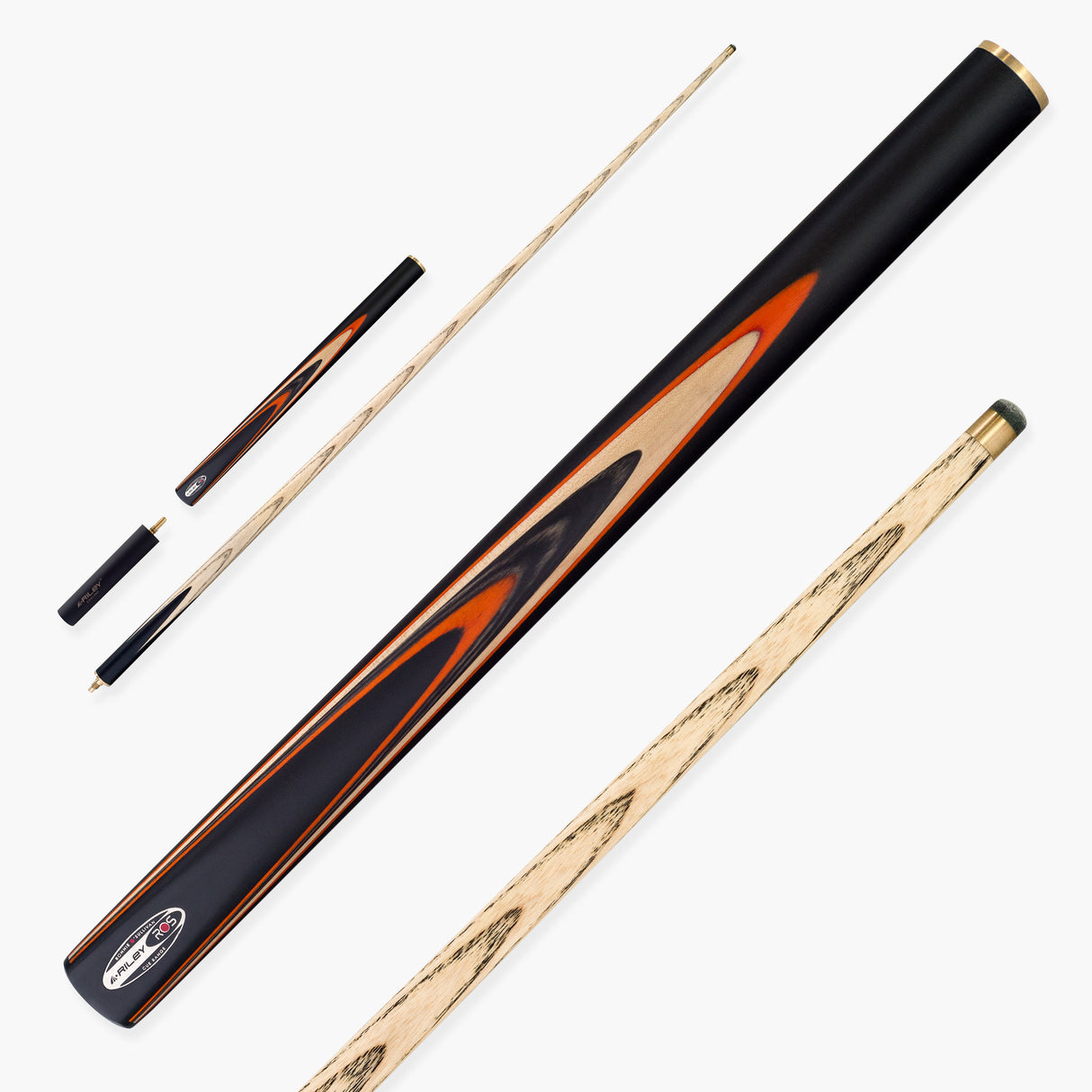 Riley Ronnie O’Sullivan 3 Series Limited Edition ¾ Joint Snooker and Pool Cue with Ebony Butt and 9.5mm Elk Master Tip – Includes Mini Butt Extension (ROS 3-8)