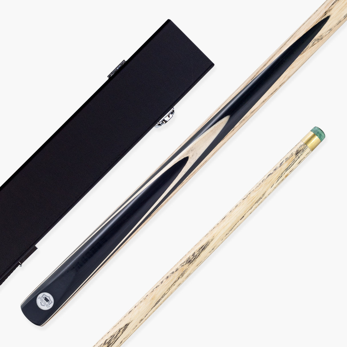 PRO147 Pro Match Ebony 2 Piece Snooker Pool Cue and Case Set 9.5mm Tip