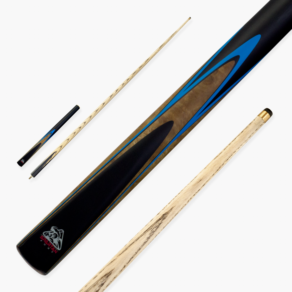 Spartan Fury VANQUISH 57 inch 3/4 Jointed Matching Ash Snooker Pool Cue – 9.5mm Tip