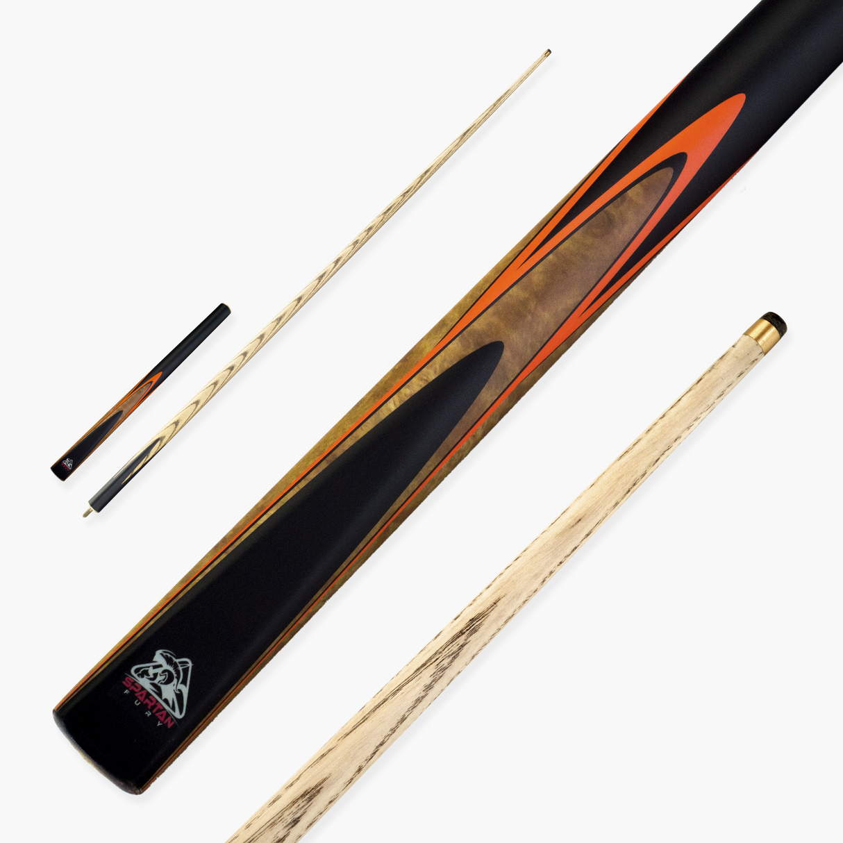 Spartan Fury VANQUISH 57 inch 3/4 Jointed Matching Ash Snooker Pool Cue – 9.5mm Tip