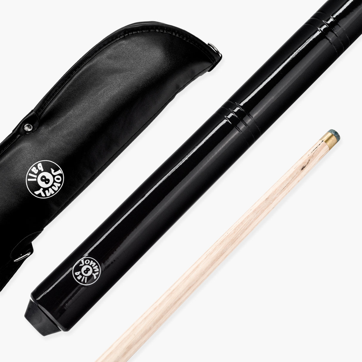 Jonny 8 Ball 57 Inch 2 Piece Pub Style Snooker Pool Cue and Case Set with 9.5mm Tip