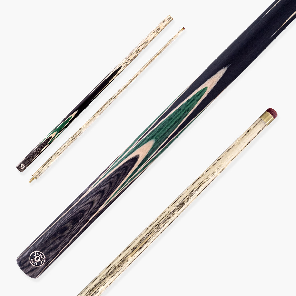 Jonny 8 Ball Vortex 57 Inch 2 Piece Centre Joint English Pool Cue with 8.5mm Professional Layered Tip