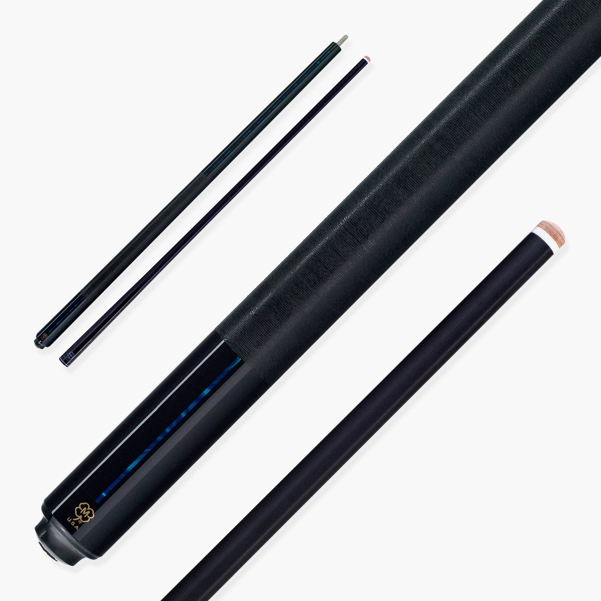 McDermott Defy Carbon Fiber Blue Beam G-Series American Pool Cue 12.5mm tip – G521B - D12.5