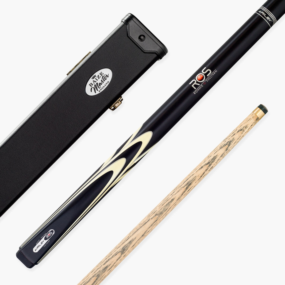 Riley Ronnie O’Sullivan Endorsed Limited Edition 2 Piece Ash Snooker and English Pool Cue and Case Set 9.5mm Tip - ROS 40E