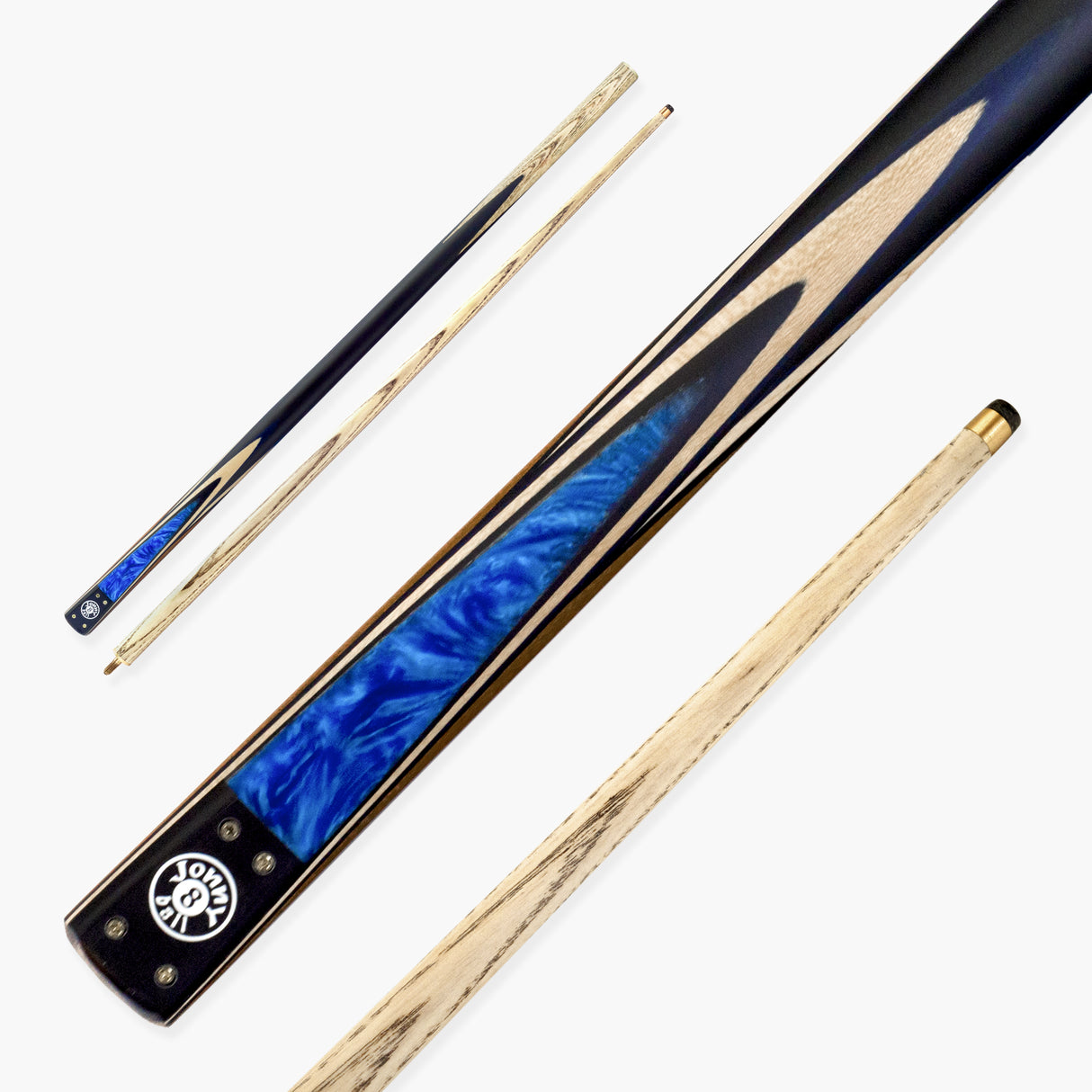 Jonny 8 Ball Marble 57 Inch 2 Piece Matching Ash Snooker Pool Cue with 9mm Tip