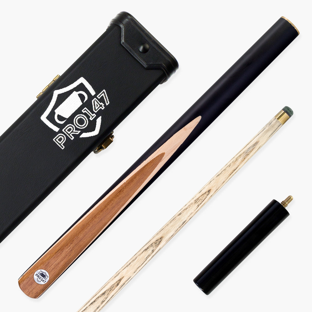 PRO147 Maple Flash 3/4 Jointed Snooker and Pool Cue and Case Set 9.5mm Tip