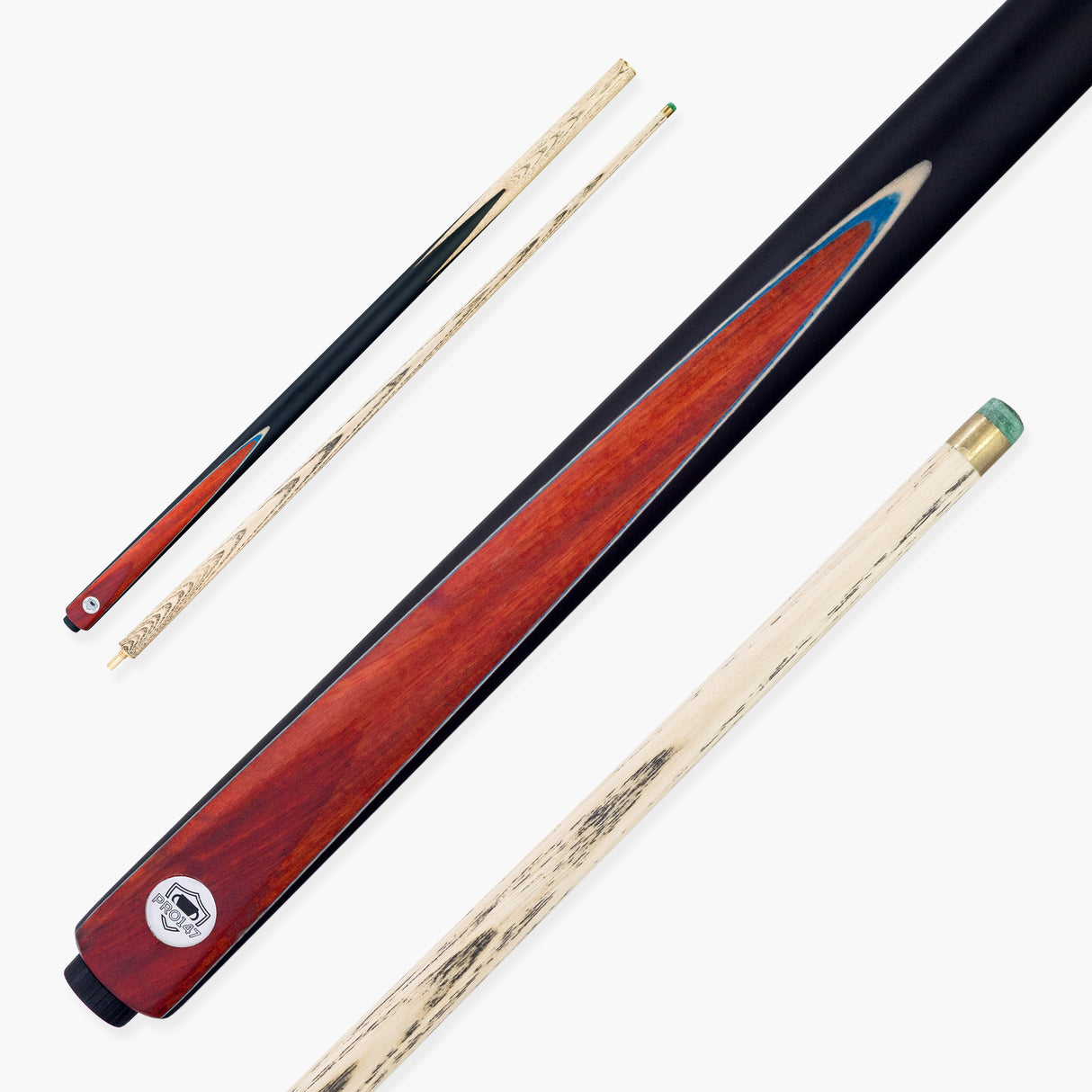 PRO147 PRO MATCH Red 2 Piece Centre Joint Matching Ash Pool Snooker Cue 9.5mm Tip