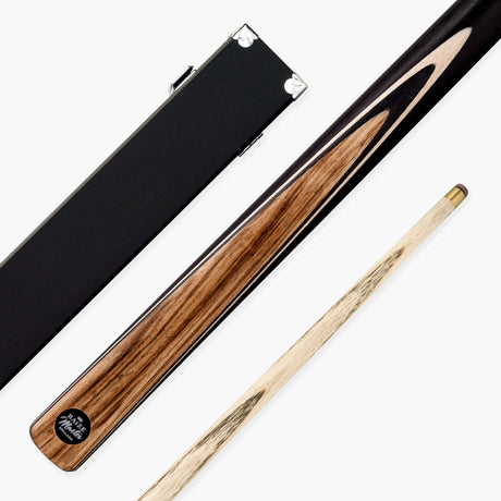 Baize Master Challenger 2 Piece Snooker Pool Cue and Case Set 9.5mm Pro Leather Tip with Black Hard Case