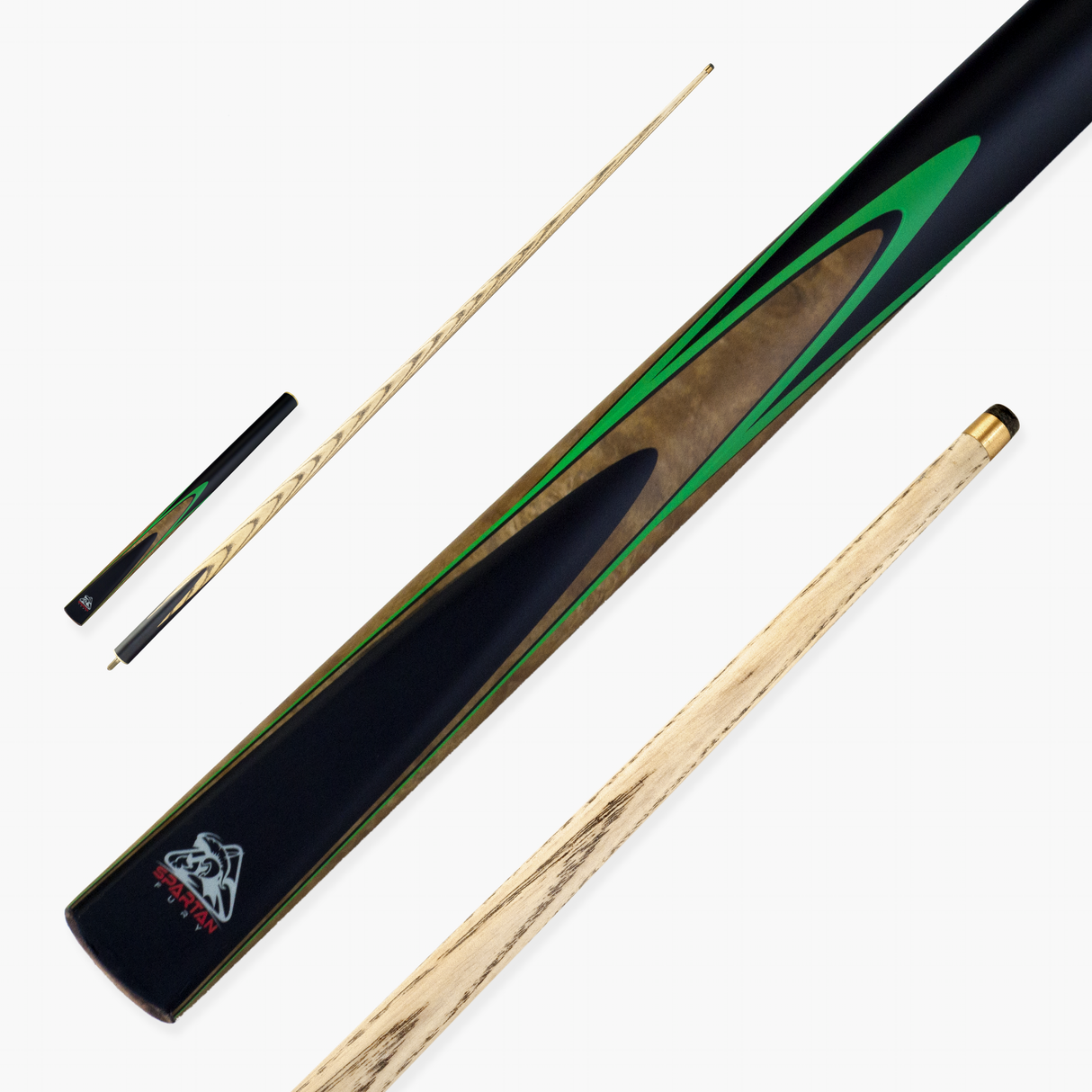 Spartan Fury VANQUISH 57 inch 3/4 Jointed Matching Ash Snooker Pool Cue – 9.5mm Tip