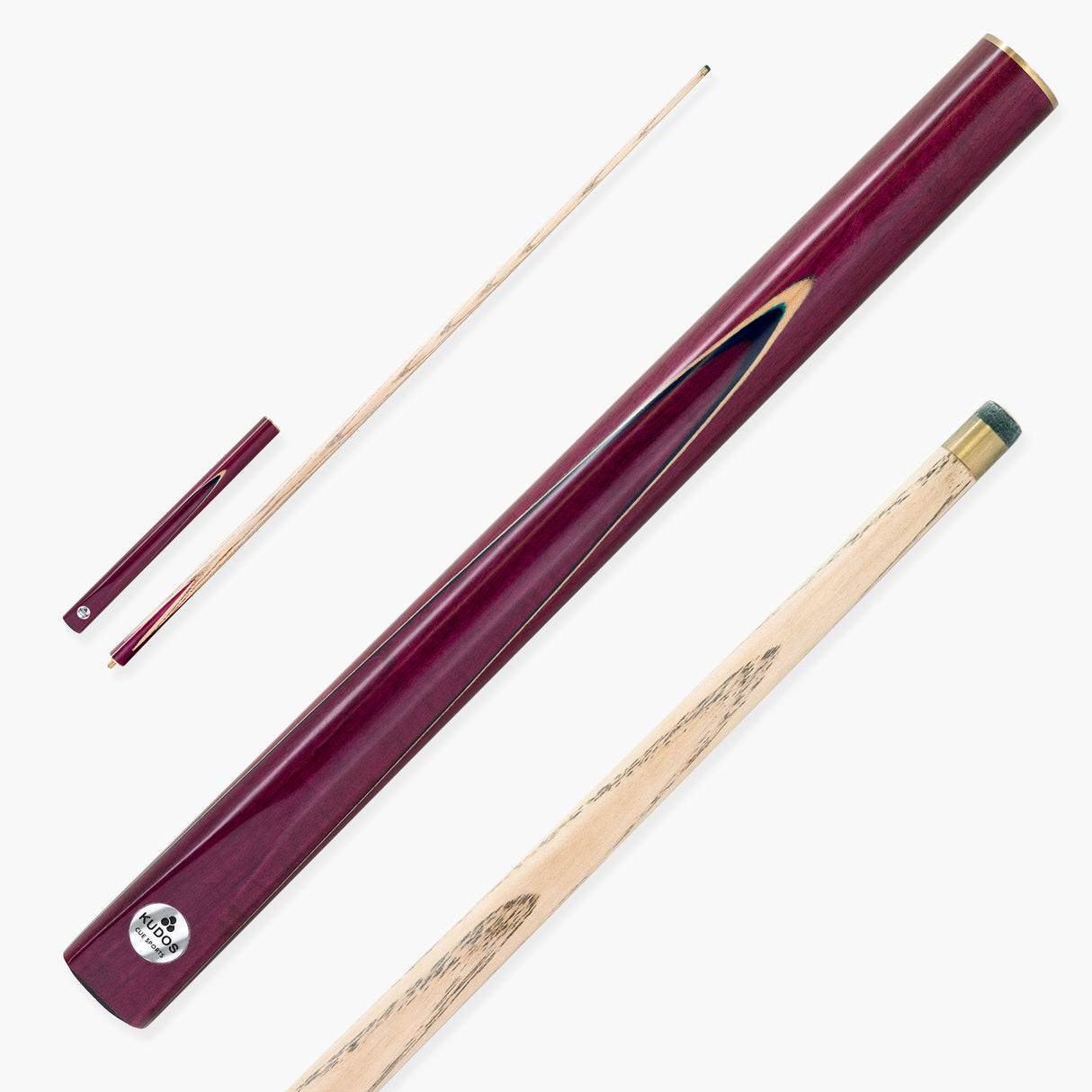 Kudos Purple Heart 3/4 Jointed Heavy Weight Snooker and Pool Cue 9mm Tip