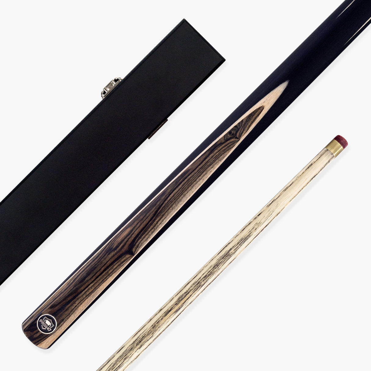 PRO147 Sherwood 2 Piece 57 Inch Snooker and English Pool Cue and Case Set with 9.5mm Red Layered Tip