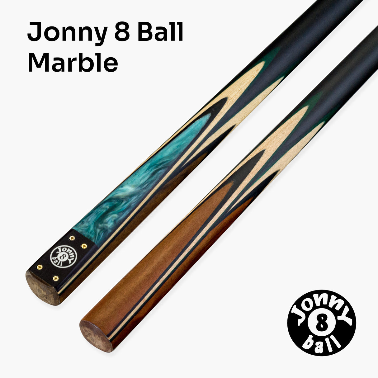 Jonny 8 Ball Marble 2 Piece Snooker and Pool Cue and Case Set 9mm Tip