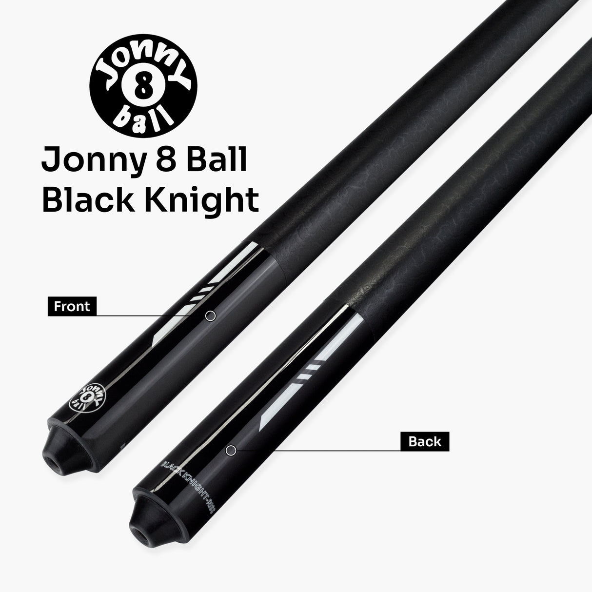 Jonny 8 Ball 2 Piece American Pool Break Cue with 13mm Phenolic Tip - BLACK