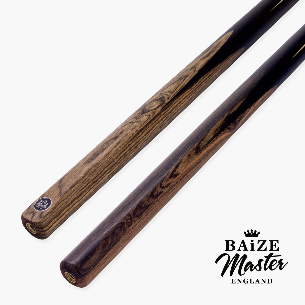 Baize Master Golden Sandalwood 2 Piece 57 Inch English Pool Cue and Case Set with 9.5mm Red Layered Tip