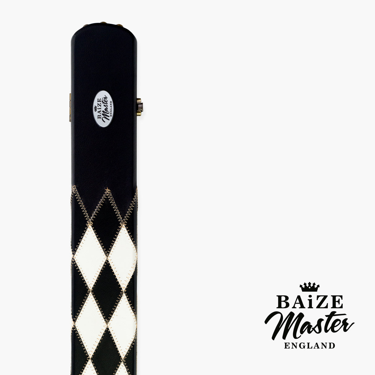 Baize Master 3/4 Joint 2 Slot DIAMONDS Luxury Round End Case with Studs - Holds 1 x ¾ Cue + Extensions and Accessories