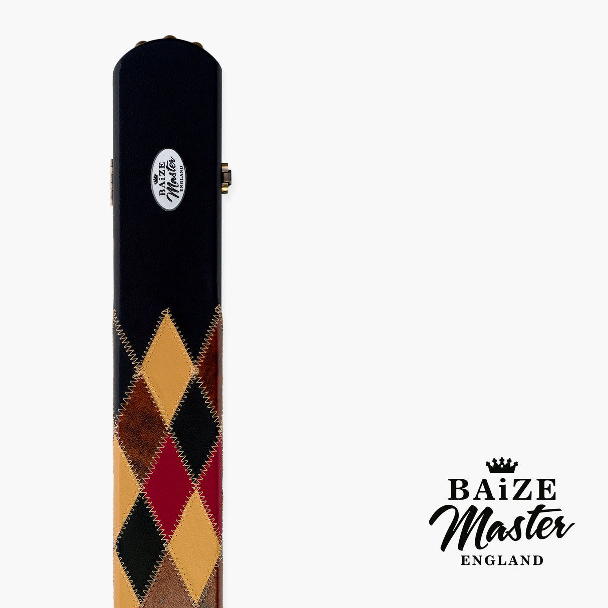 Baize Master 3/4 Joint 2 Slot DIAMONDS Luxury Round End Case with Studs - Holds 1 x ¾ Cue + Extensions and Accessories