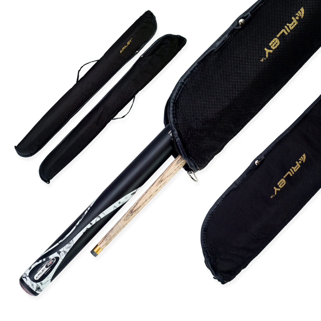 Riley Ronnie O’Sullivan Endorsed Limited Edition Weight Adjustable Snooker and English Pool Cue 9.5mm Tip with Riley Soft Case