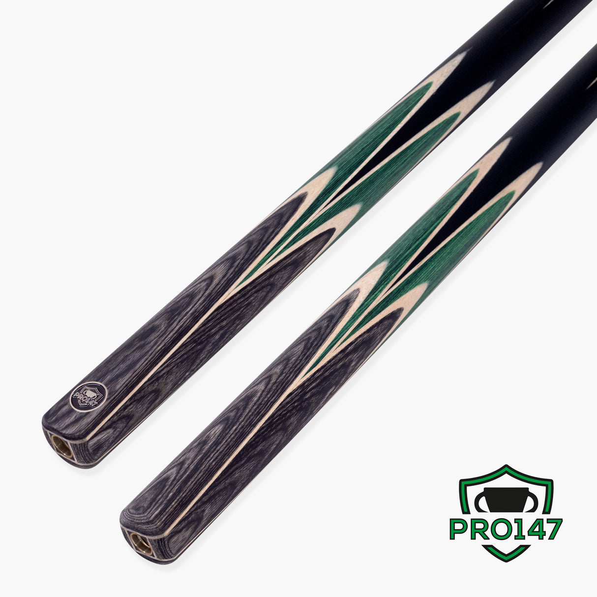 PRO147 Vortex 2 Piece 57 Inch Snooker and English Pool Cue and Case Set with 9.5mm Red Layered Tip