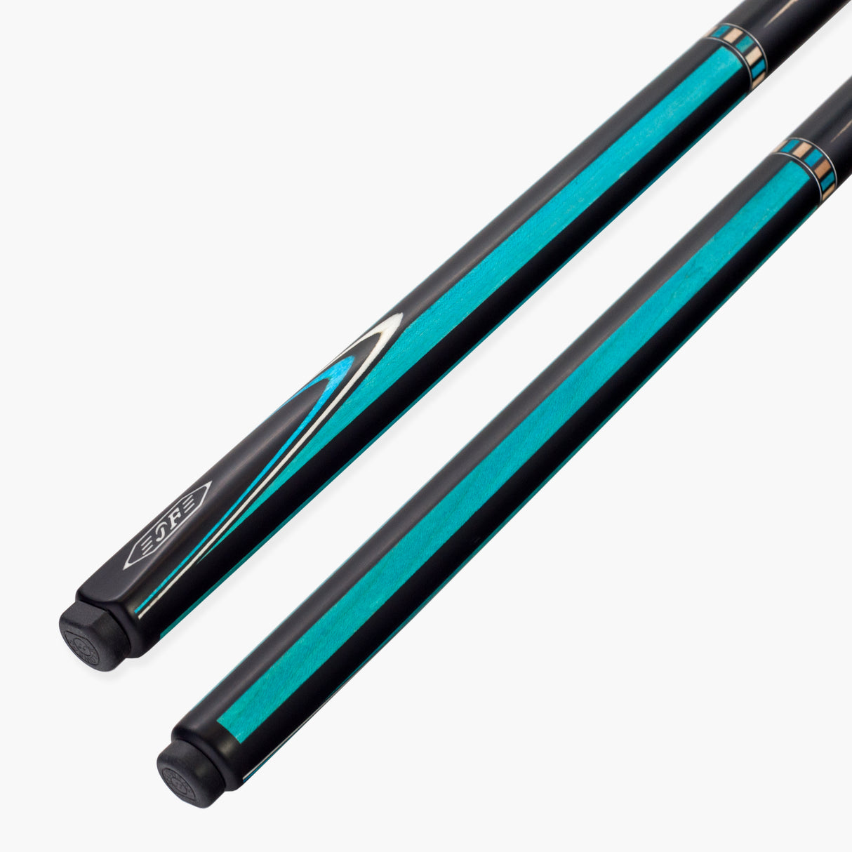 JFlowers AQUAMARINE Limited Edition 57 Inch One Piece Snooker and Pool Cue with Ebony Butt and 9.5mm Elk Master Tip