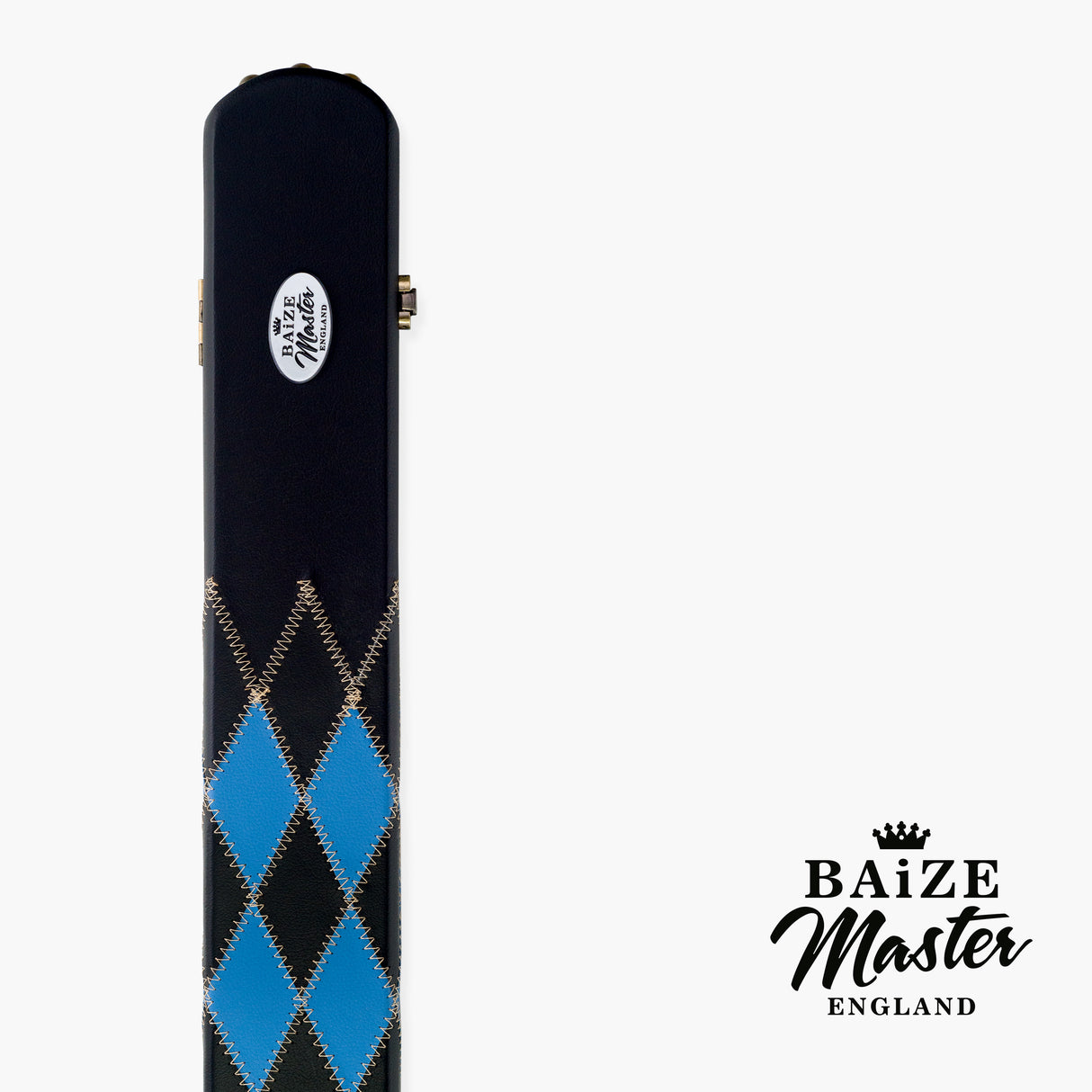 Baize Master 3/4 Joint 2 Slot DIAMONDS Luxury Round End Case with Studs - Holds 1 x ¾ Cue + Extensions and Accessories