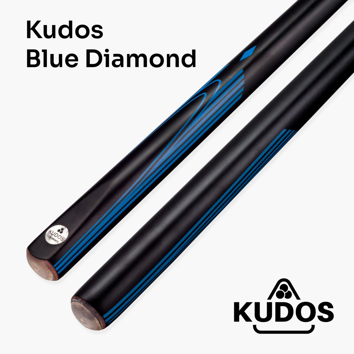 Kudos DIAMOND 57 Inch 2 Piece Matching Ash Grain Snooker Pool Cue - 9.5mm Tip Kudos