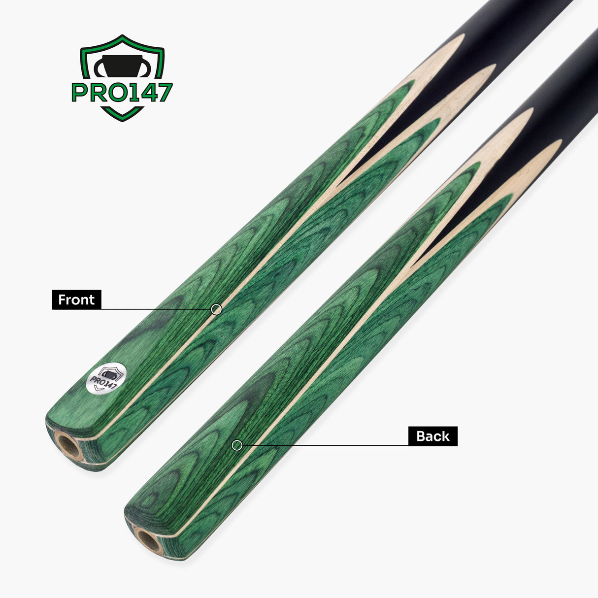 PRO147 Windsor 2 Piece Snooker and Pool Cue and Case Set 9.5mm Red Professional Tip