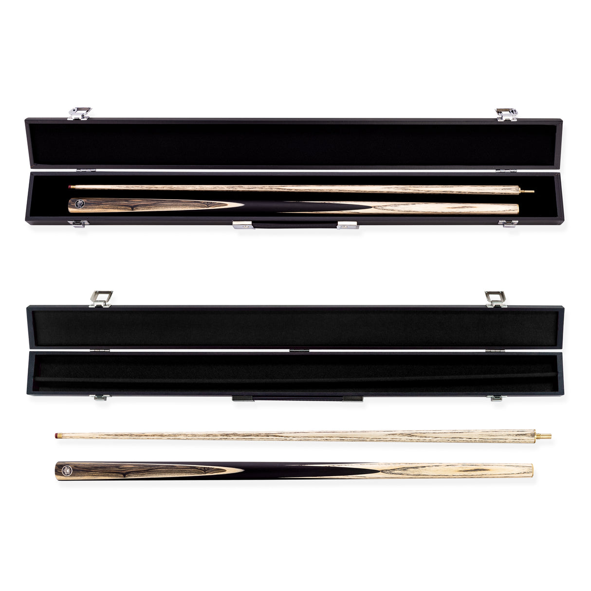 PRO147 Sherwood 2 Piece 57 Inch Snooker and English Pool Cue and Case Set with 9.5mm Red Layered Tip