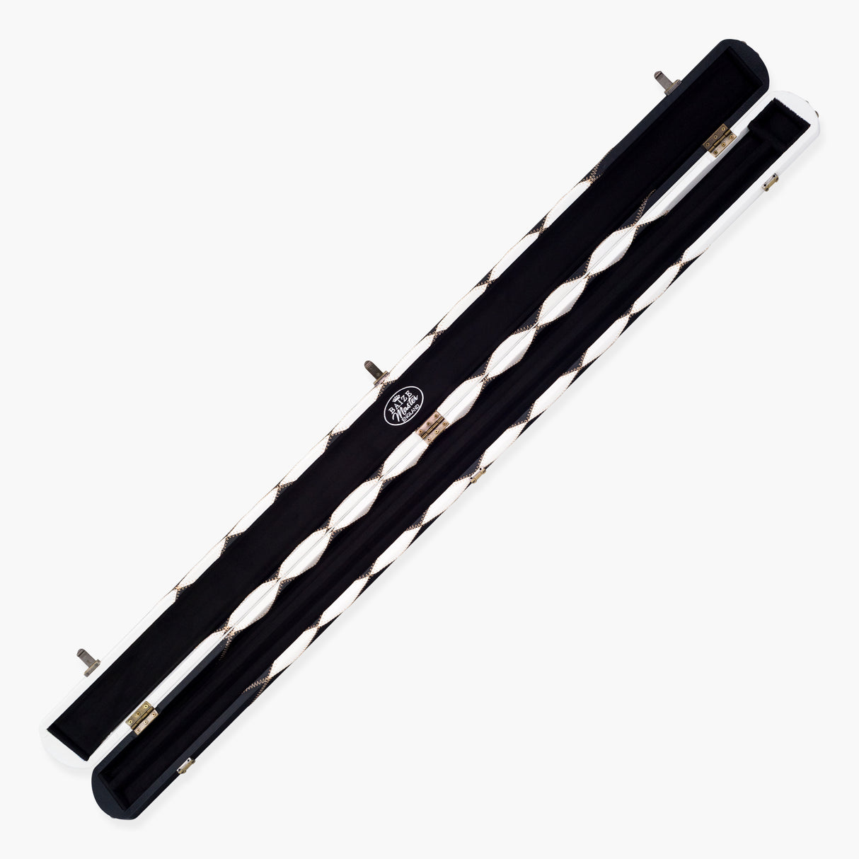 Baize Master 3/4 Joint 2 Slot DIAMONDS Luxury Round End Case with Studs - Holds 1 x ¾ Cue + Extensions and Accessories
