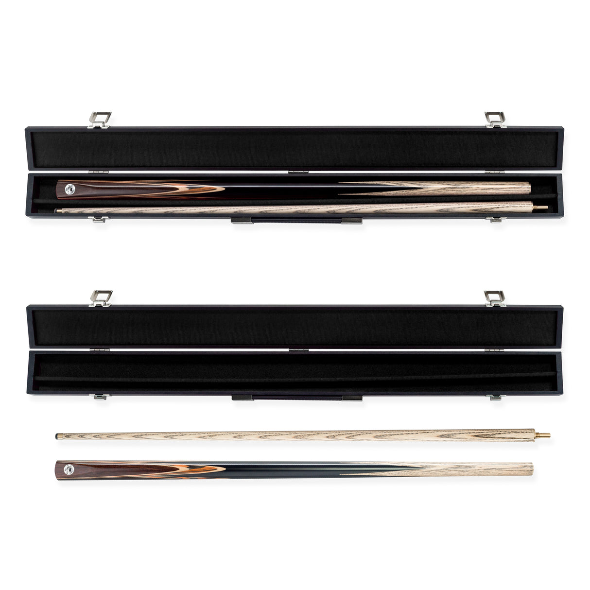PRO147 TIGER 2 Piece Snooker and Pool Cue and Case Set with 9.5mm Leather Tip