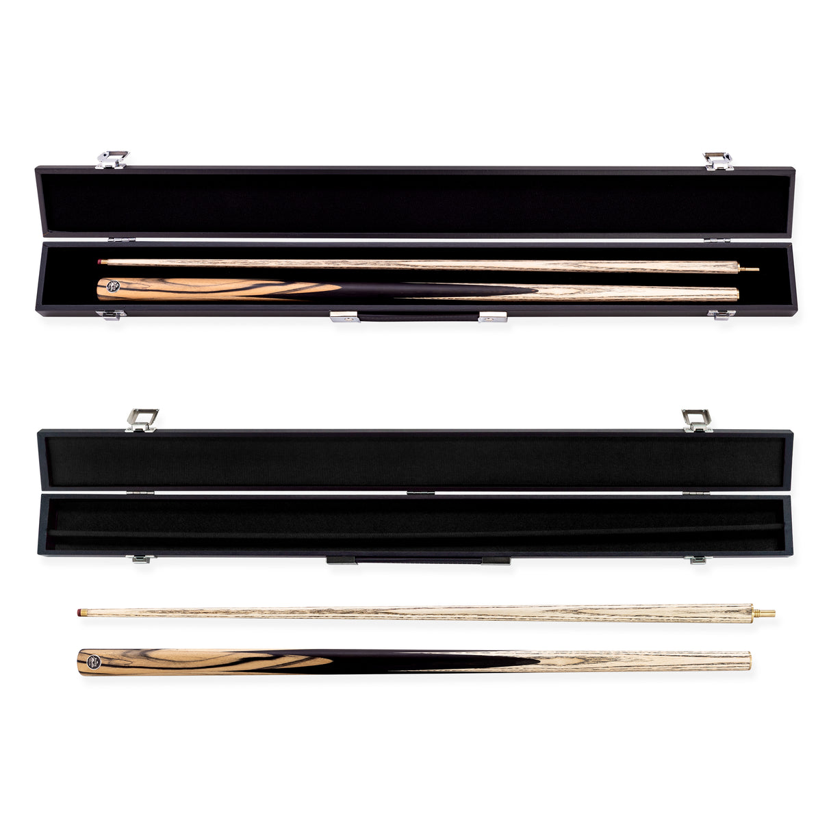 Baize Master Crombie 2 Piece 57 Inch English Pool Cue and Case Set with 8.5mm Red Layered Tip