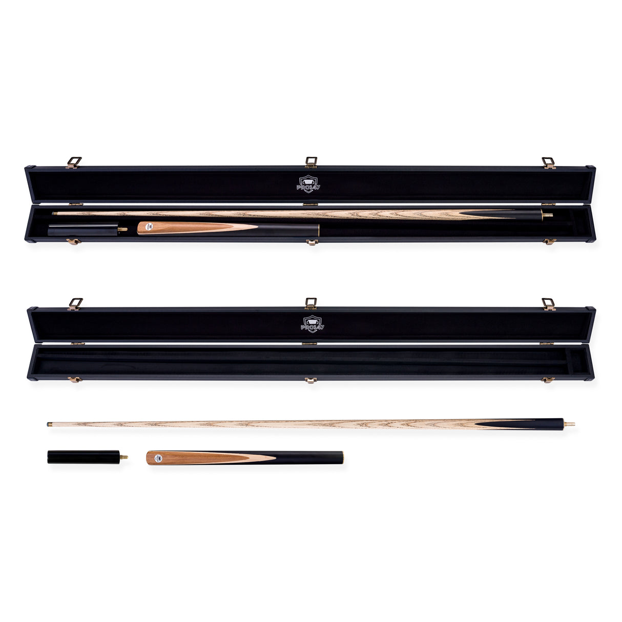 PRO147 Maple Flash 3/4 Jointed Snooker and Pool Cue and Case Set 9.5mm Tip