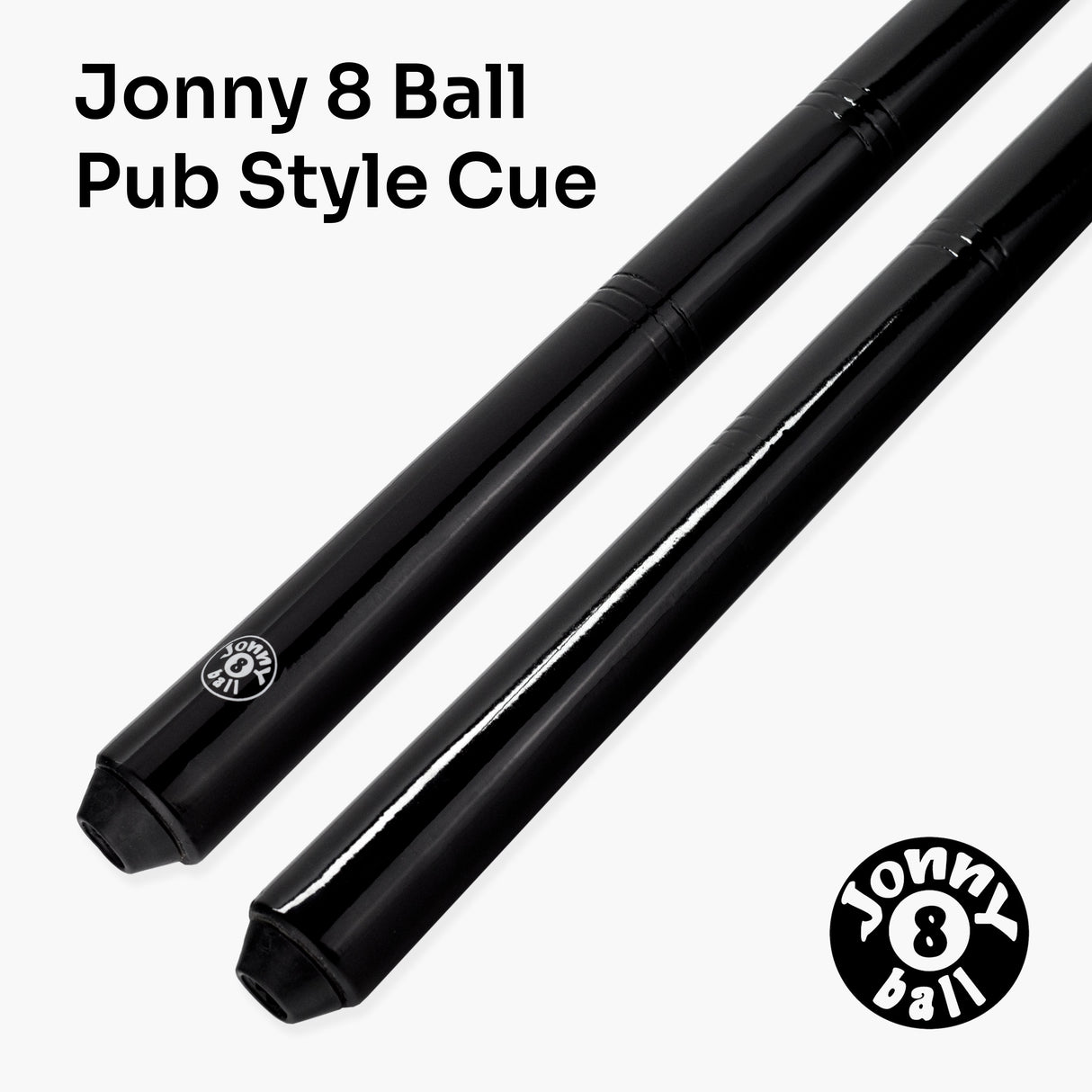Jonny 8 Ball 57 Inch 2 Piece Pub Style Snooker Pool Cue and Case Set with 9.5mm Tip