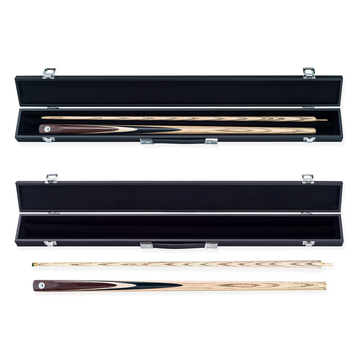 PRO147 Pro Match Walnut 2 Piece Snooker Pool Cue and Case Set 9.5mm Tip