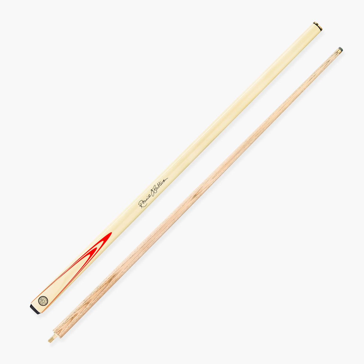 BCE Ronnie O'Sullivan ORANGE FLARE Cream Butt 2pc Ash Pool Snooker Cue 9.5mm Tip BCE