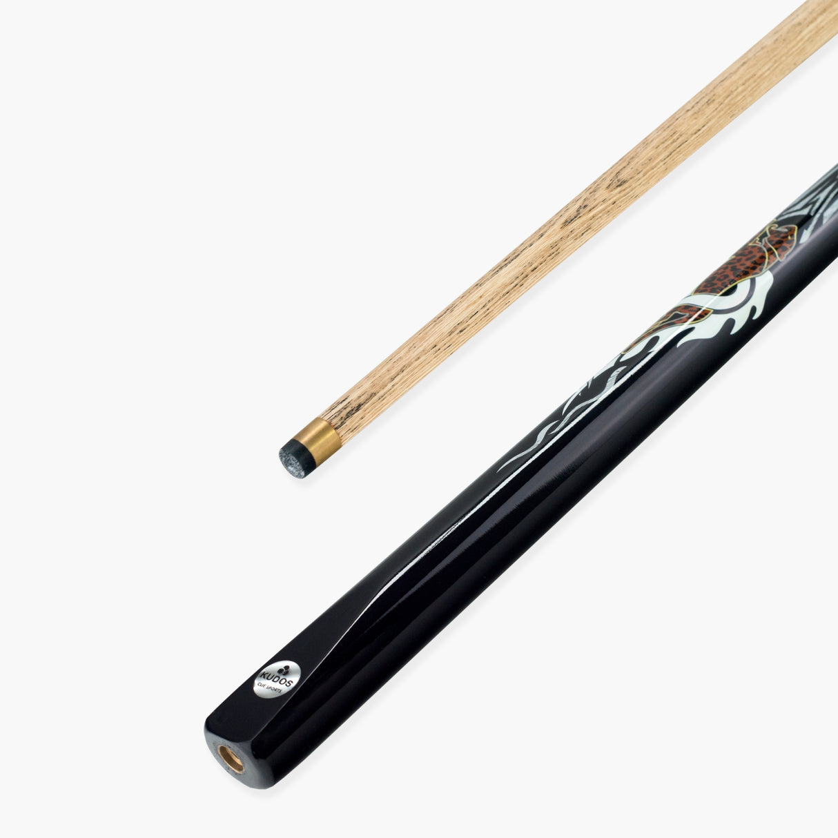 Kudos Flaming Tiger 57 Inch One Piece English Pool Cue 8.5mm Tip