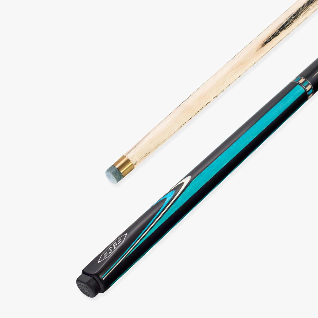 JFlowers AQUAMARINE Limited Edition 57 Inch One Piece Snooker and Pool Cue with Ebony Butt and 9.5mm Elk Master Tip