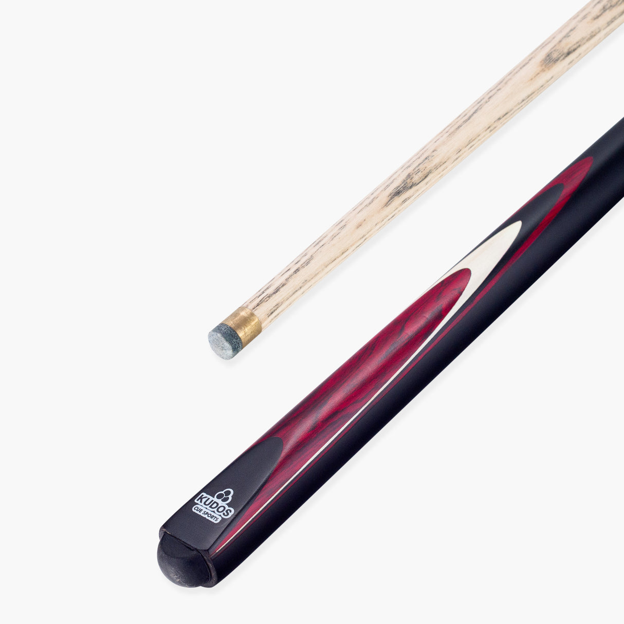 Kudos Red Bullet 57 Inch 2 Piece Centre Joint Ash Snooker Pool Cue with 9.5mm Tip