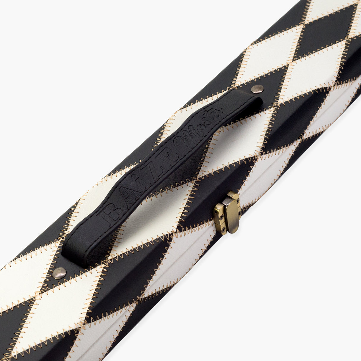 Baize Master 3/4 Joint 2 Slot DIAMONDS Luxury Round End Case with Studs - Holds 1 x ¾ Cue + Extensions and Accessories