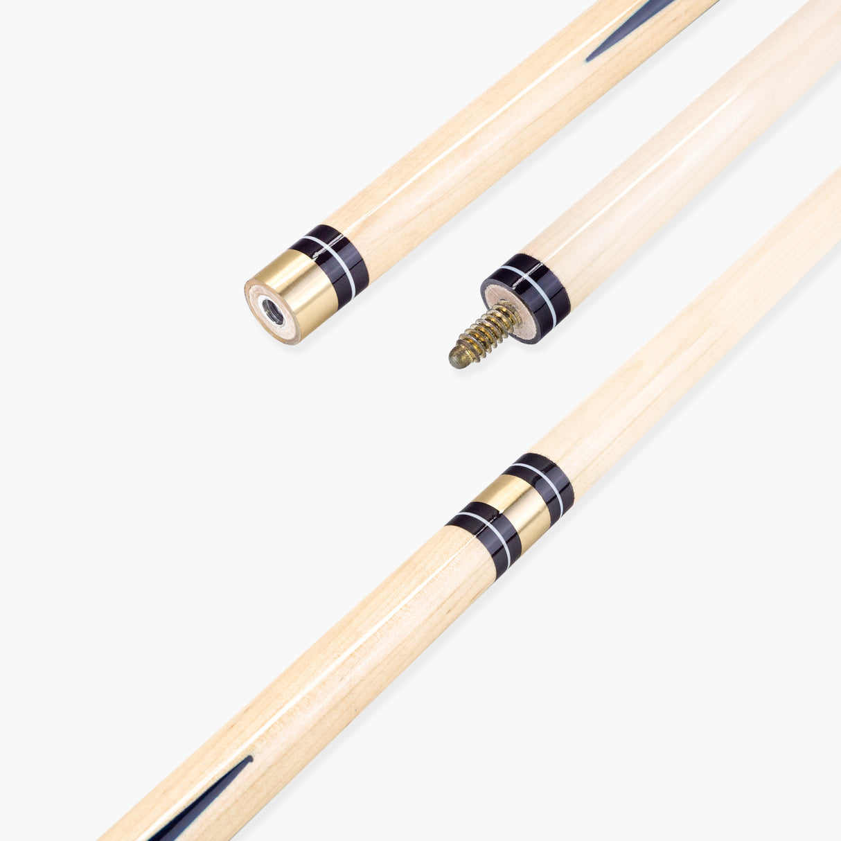 BCE 57 Inch 2pc Clubline Economy Hardwood Pool Snooker Cue with 11mm Screw On Tip Cue + Case