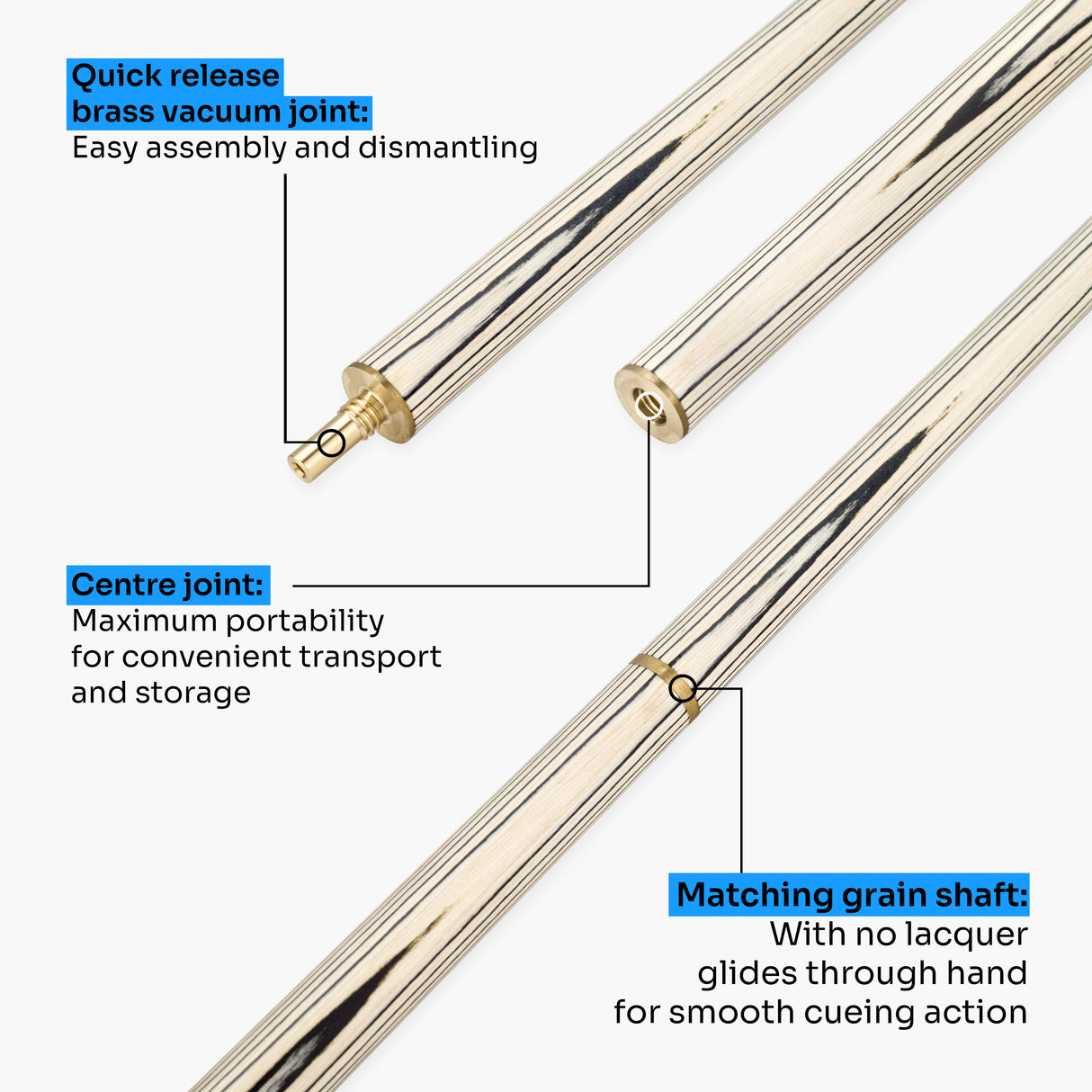 Jonny 8 Ball Panther 2 Piece UV Printed Snooker and Pool Cue and Case Set with 9.5mm Green Layered Tip