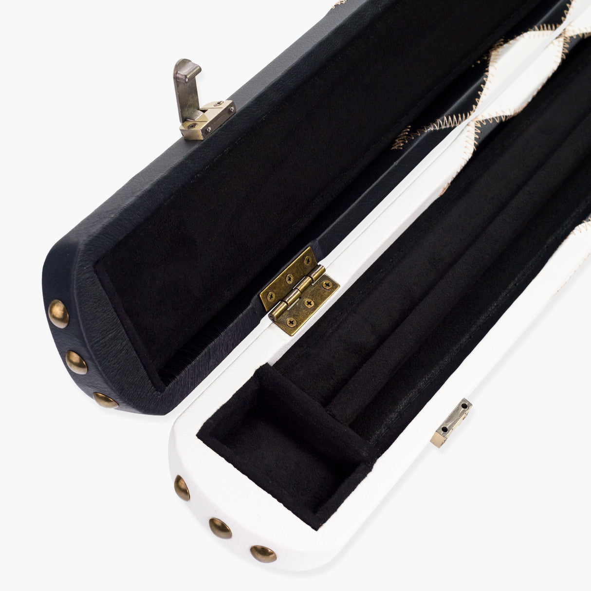 Baize Master 3/4 Joint 2 Slot DIAMONDS Luxury Round End Case with Studs - Holds 1 x ¾ Cue + Extensions and Accessories