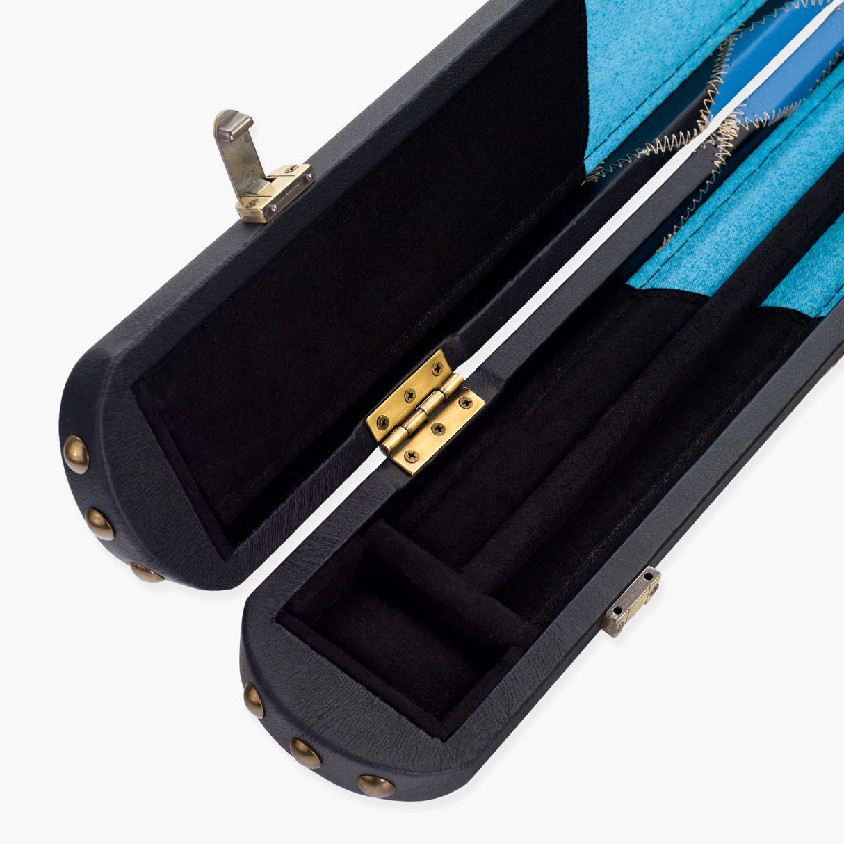 Baize Master 3/4 Joint 2 Slot DIAMONDS Luxury Round End Case with Studs - Holds 1 x ¾ Cue + Extensions and Accessories