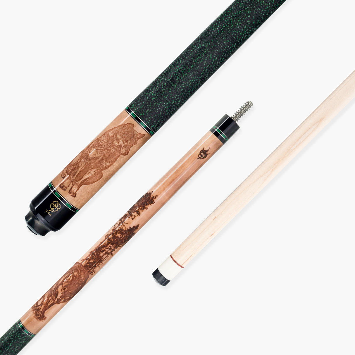 McDermott GREAT WOLF Hand Crafted G-Series American Pool Cue 13mm tip –G338